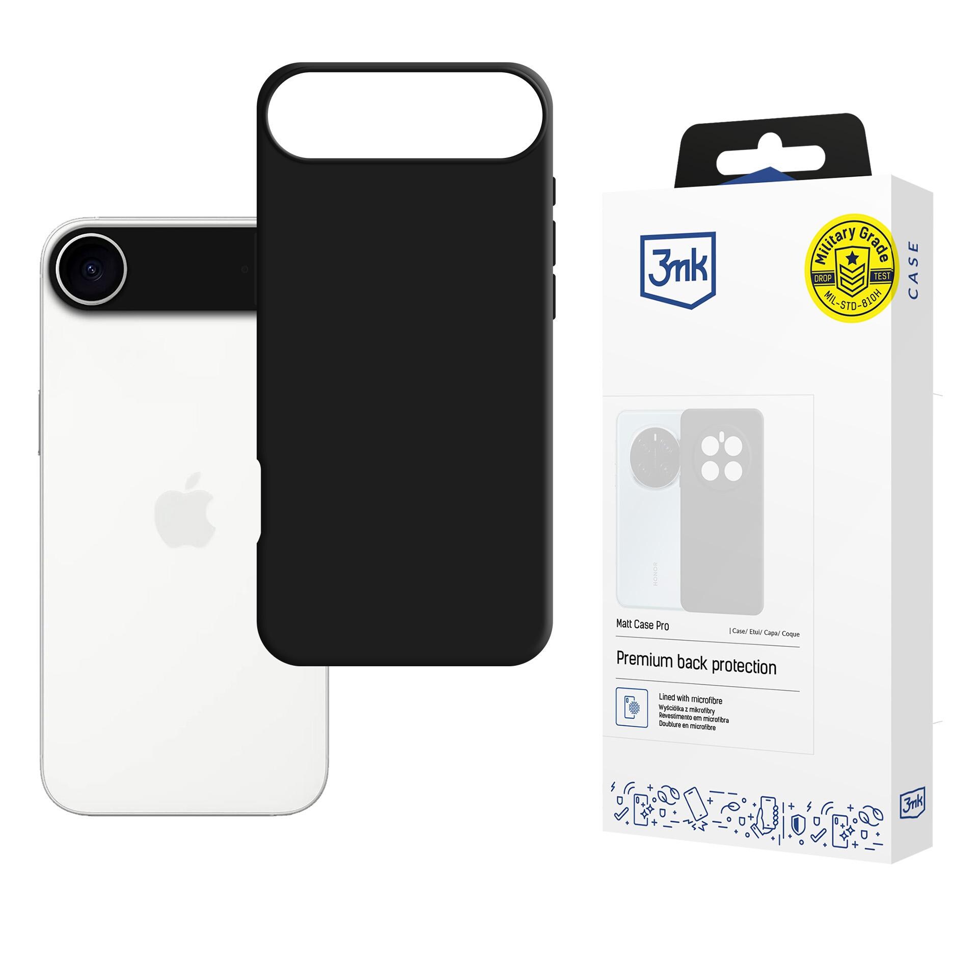 3mk Matt Case Pro för Apple iPhone 17 Air – matt svart