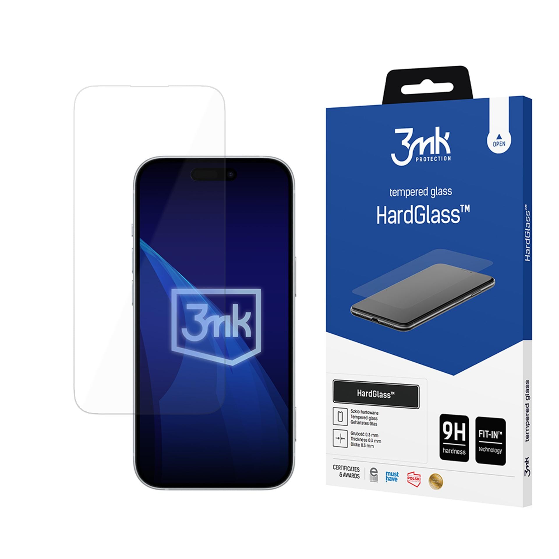 3mk HardGlass härdat glas till Apple iPhone 16 Pro / 17 / 17 Pro
