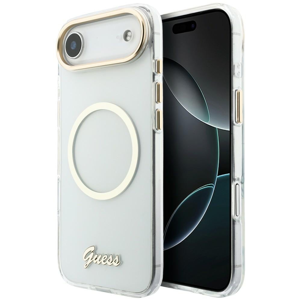 Guess IML Script Metal MagSafe-fodral för iPhone Air – transparent