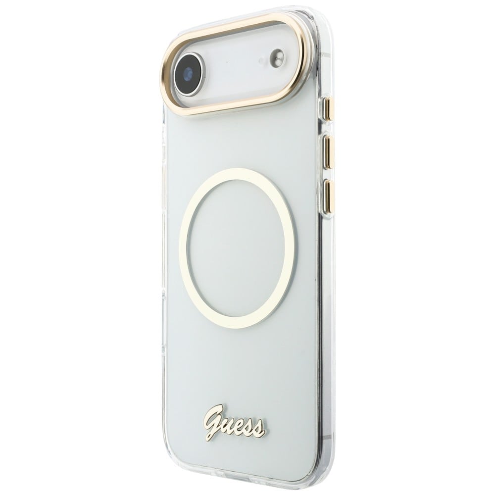 Guess IML Script Metal MagSafe-etui til iPhone Air – gennemsigtigt