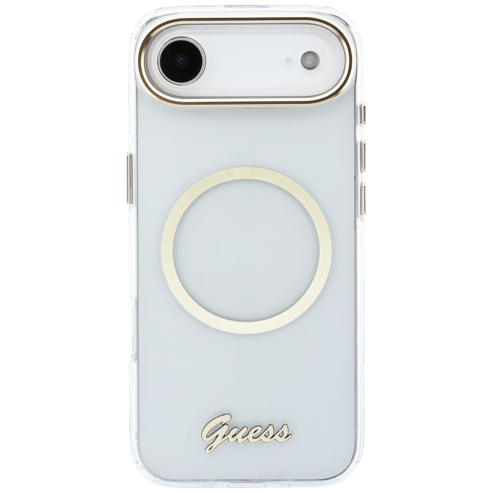 Guess IML Script Metal MagSafe-etui til iPhone Air – gennemsigtigt