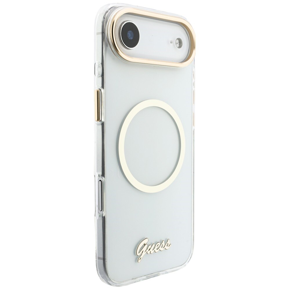 Guess IML Script Metal MagSafe-etui til iPhone Air – gennemsigtigt