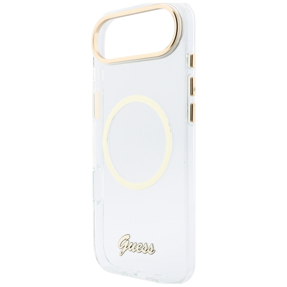 Guess IML Script Metal MagSafe-etui til iPhone Air – gennemsigtigt