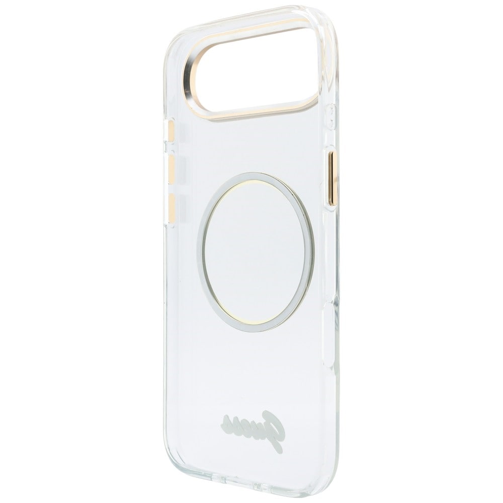 Guess IML Script Metal MagSafe-etui til iPhone Air – gennemsigtigt