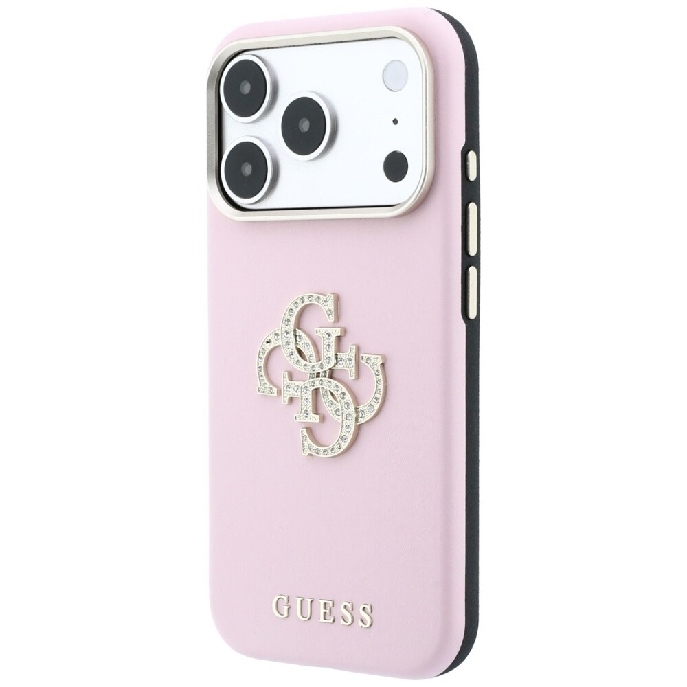 Guess Smooth & Big Strass Logo-etui til iPhone 18 Pro Max / 17 Pro Max – lyserød