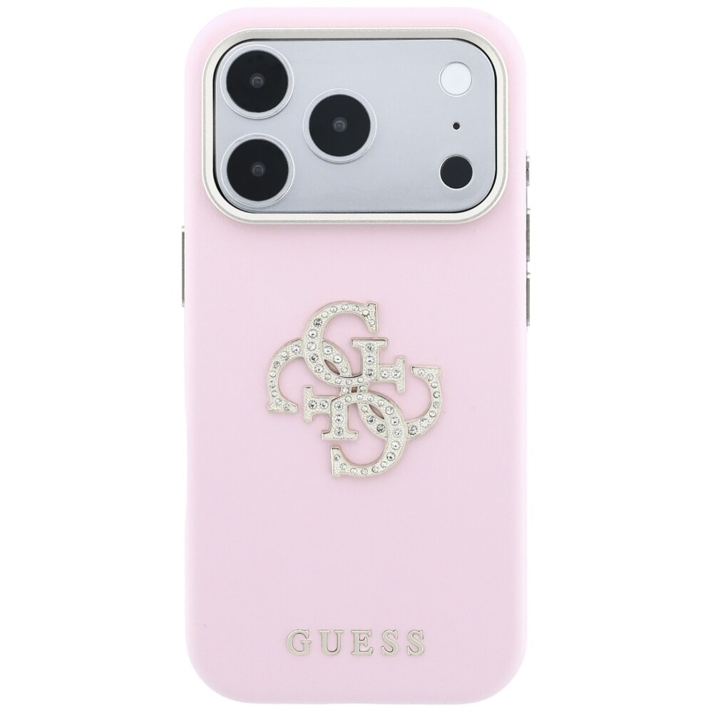 Guess Smooth & Big Strass Logo-etui til iPhone 18 Pro Max / 17 Pro Max – lyserød