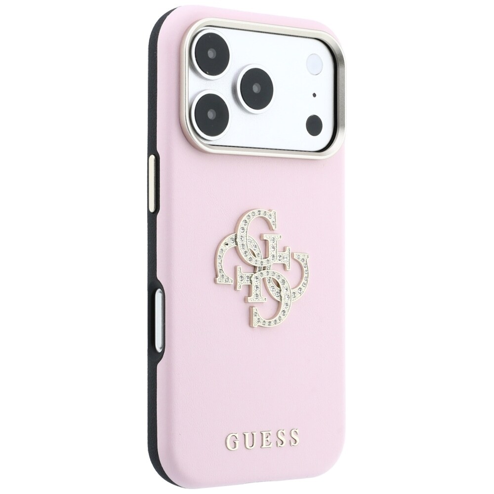 Guess Smooth & Big Strass Logo-etui til iPhone 18 Pro Max / 17 Pro Max – lyserød
