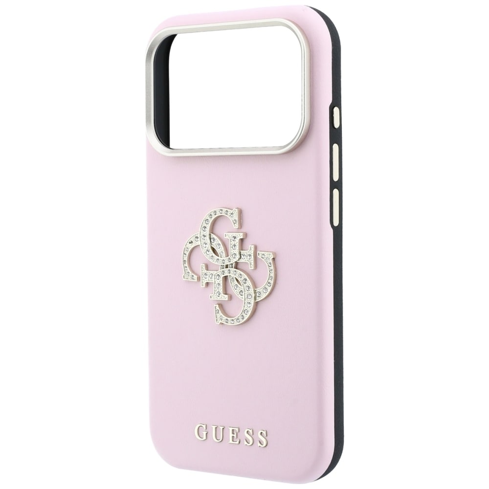 Guess Smooth & Big Strass Logo-etui til iPhone 18 Pro Max / 17 Pro Max – lyserød