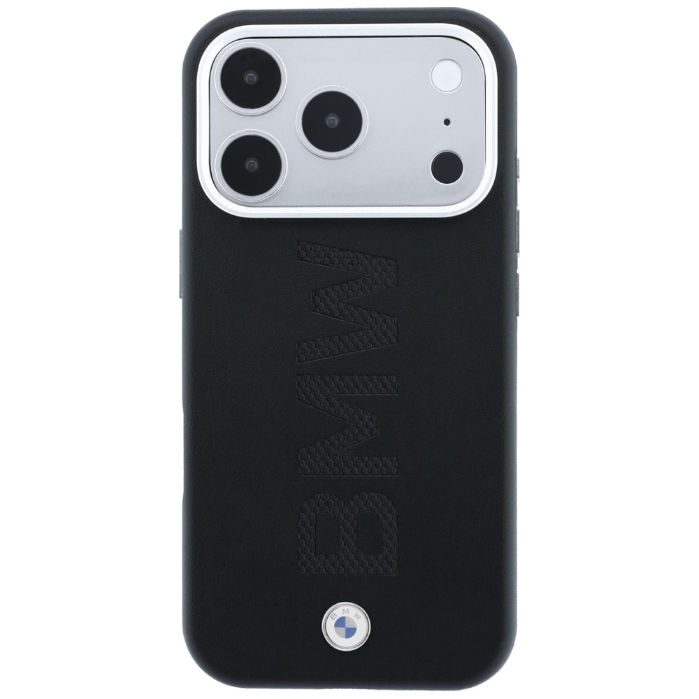 BMW Sign MagSafe-etui med præget, quiltet metal-logo til iPhone 18 Pro Max – mørkegrå