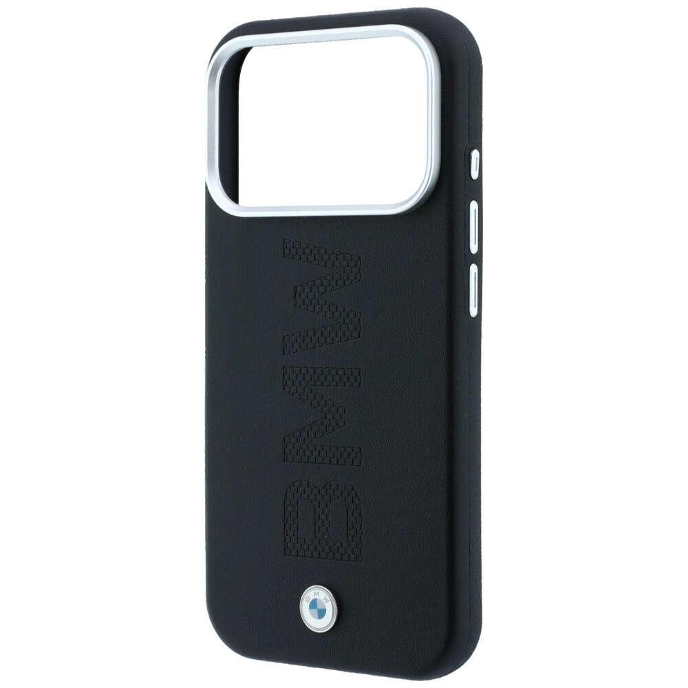 BMW Sign MagSafe-etui med præget, quiltet metal-logo til iPhone 18 Pro Max – mørkegrå