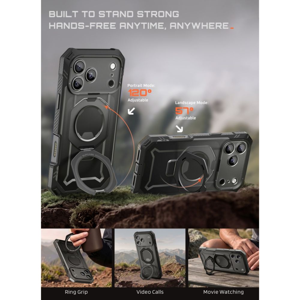 Supcase Grip Pro Mag MagSafe-etui til iPhone 18 Pro / 17 Pro – Sort