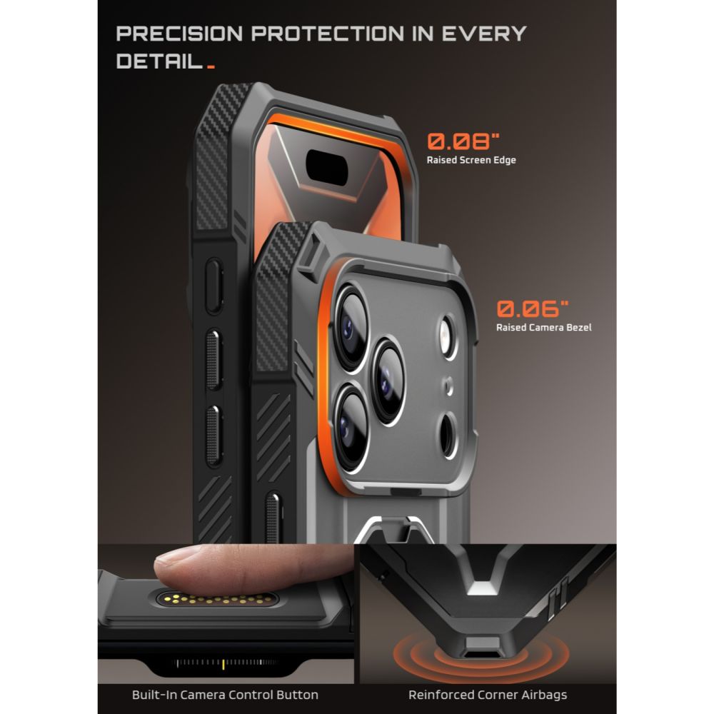Supcase Grip Pro Mag MagSafe-etui til iPhone 18 Pro / 17 Pro – Sort