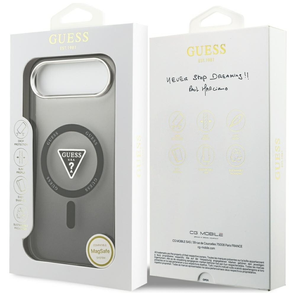 Guess IML Gradient Triangle Logo MagSafe-etui til iPhone Air – sort
