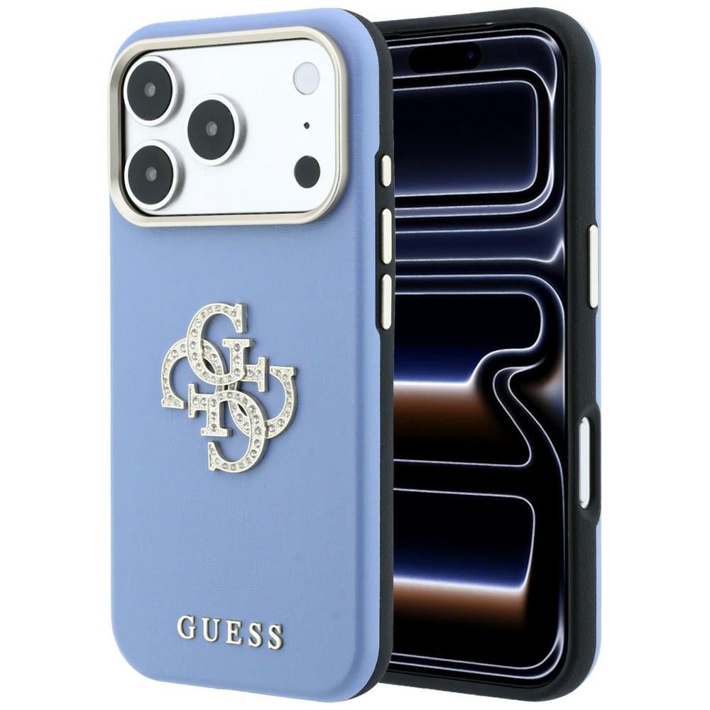 Guess Smooth & Big Strass Logo-fodral för iPhone 18 Pro / 17 Pro – Blått