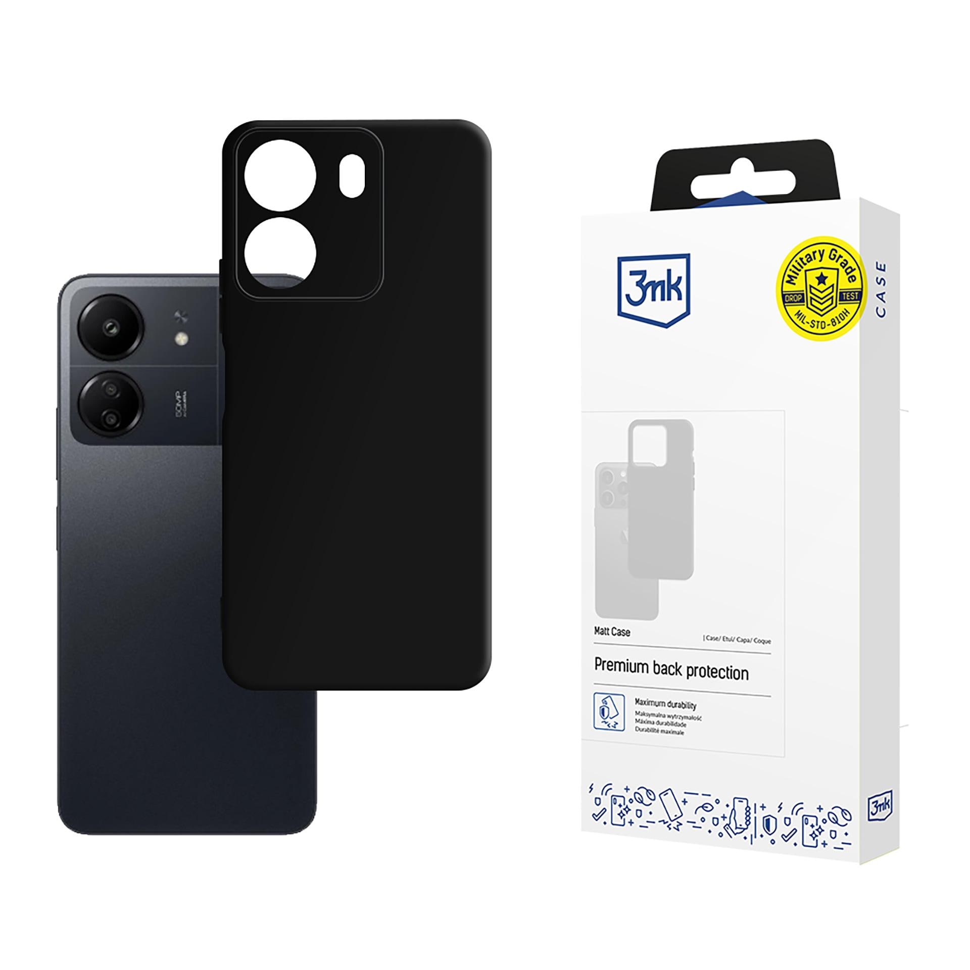 3mk matt skal till Xiaomi Redmi 13C / Poco C65 – svart