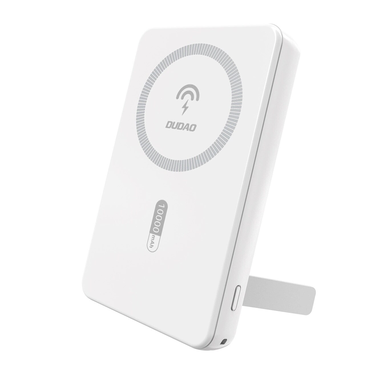 Dudao K14S+ 10 000 mAh 22,5 W magnetisk powerbank USB-A/USB-C, MagSafe, stativ – vit