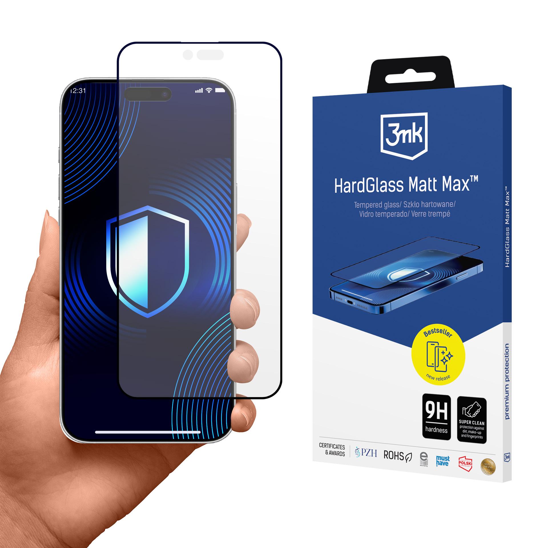 Matt härdat glas 3mk HardGlass Matt Max för Apple iPhone 17 Air