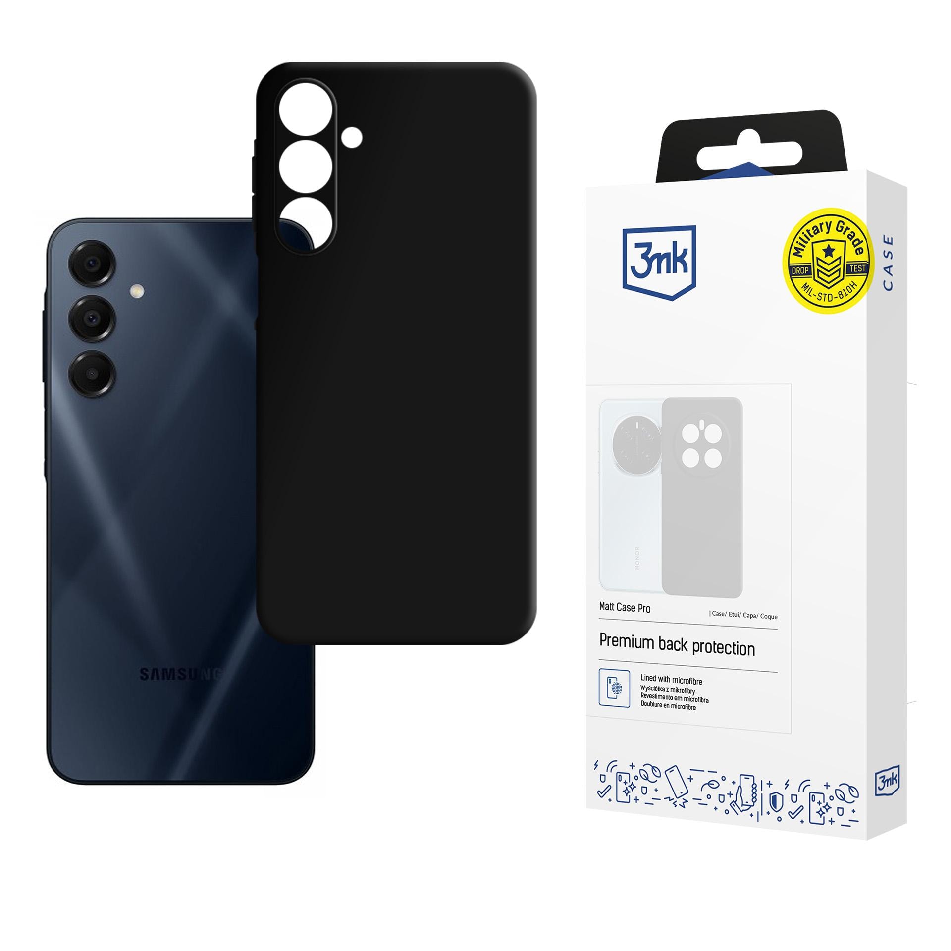 3mk Matt Case Pro till Samsung Galaxy A16 – Svart
