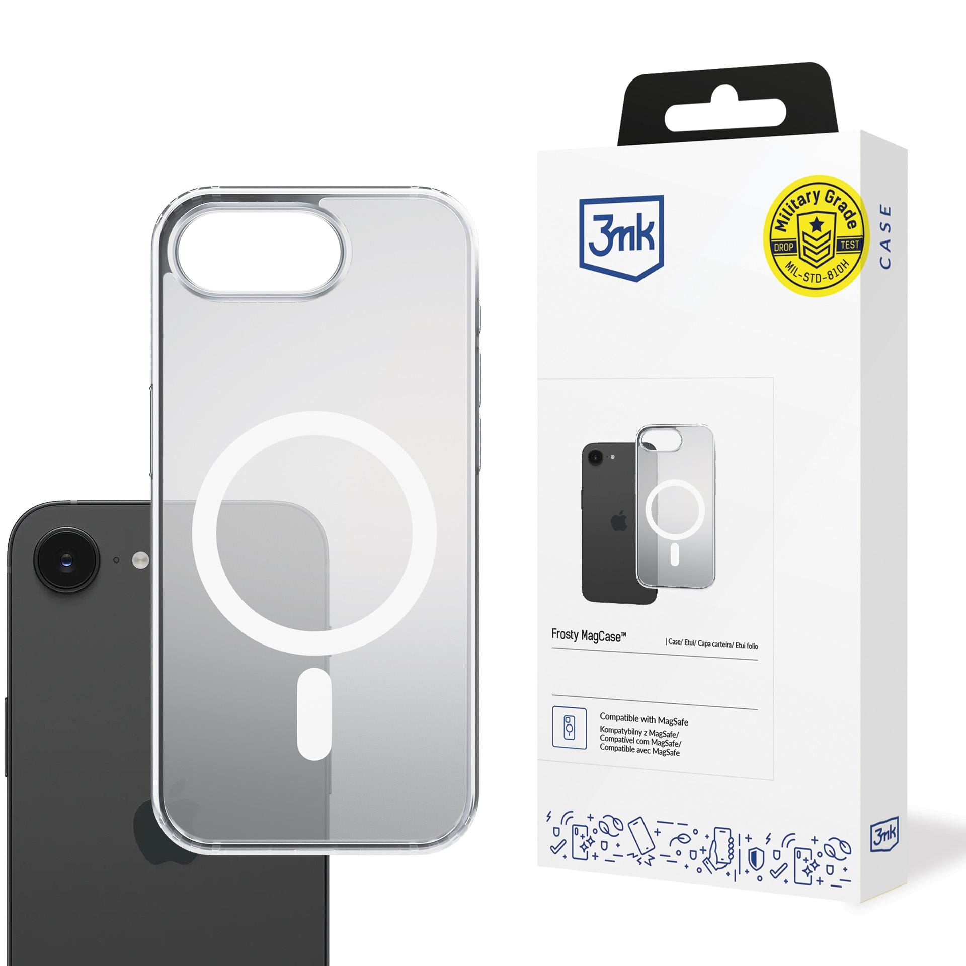 3mk Frosty MagCase för Apple iPhone 16E – Vit