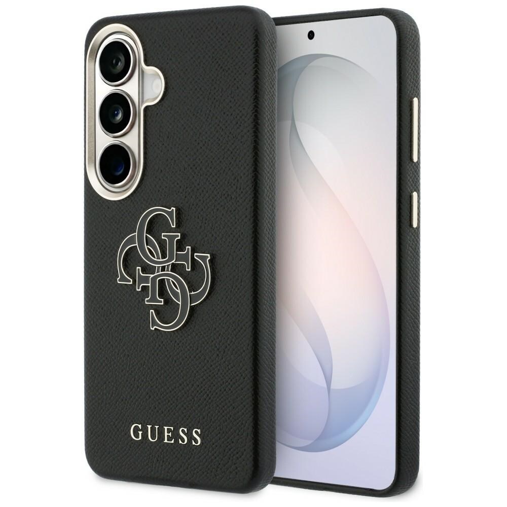 Guess Grained Big 4G-skal med metalllogo för Samsung Galaxy S26 – svart
