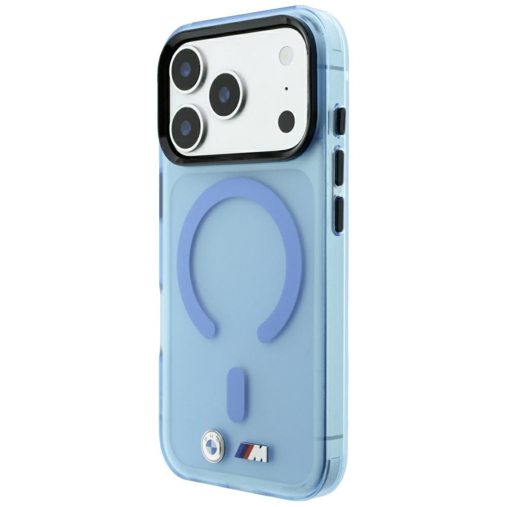 BMW M IML-etui m. frostet metal-logo/-detaljer og MagSafe til iPhone 17 Pro/18 Pro – Blå