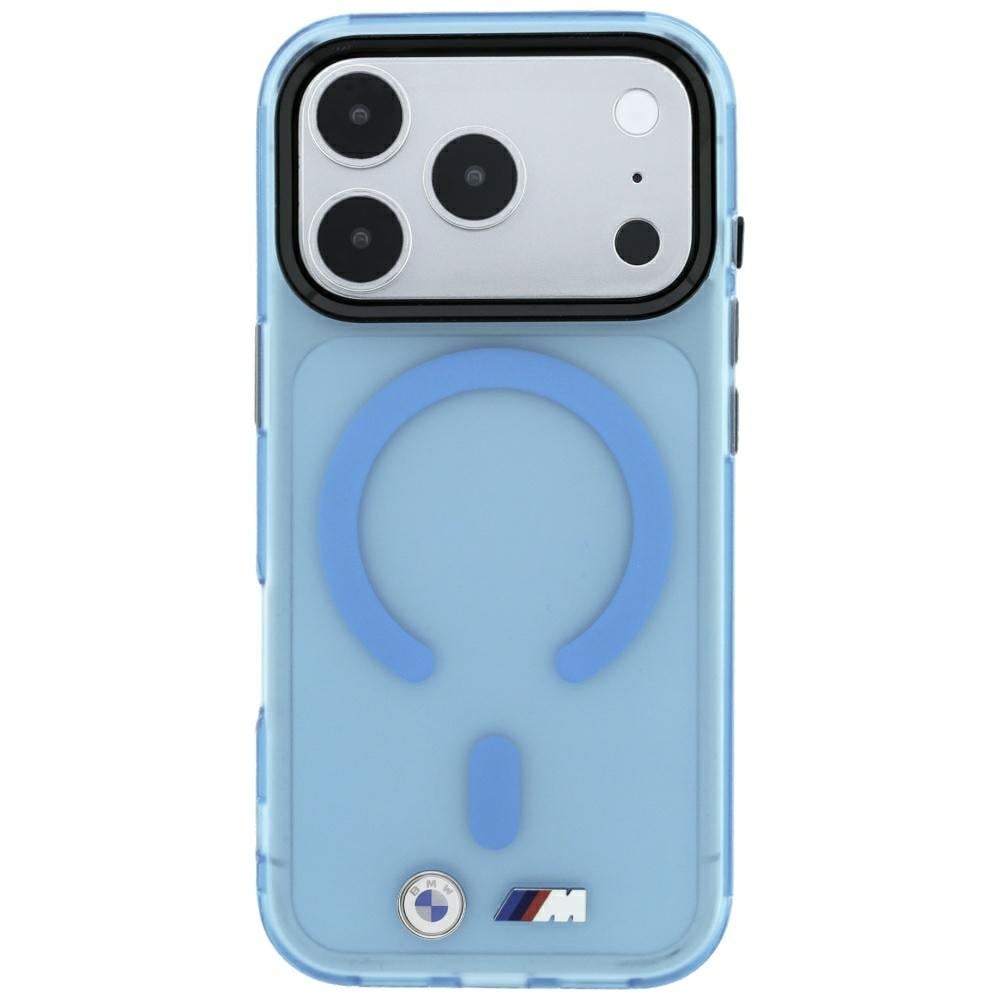BMW M IML-etui m. frostet metal-logo/-detaljer og MagSafe til iPhone 17 Pro/18 Pro – Blå