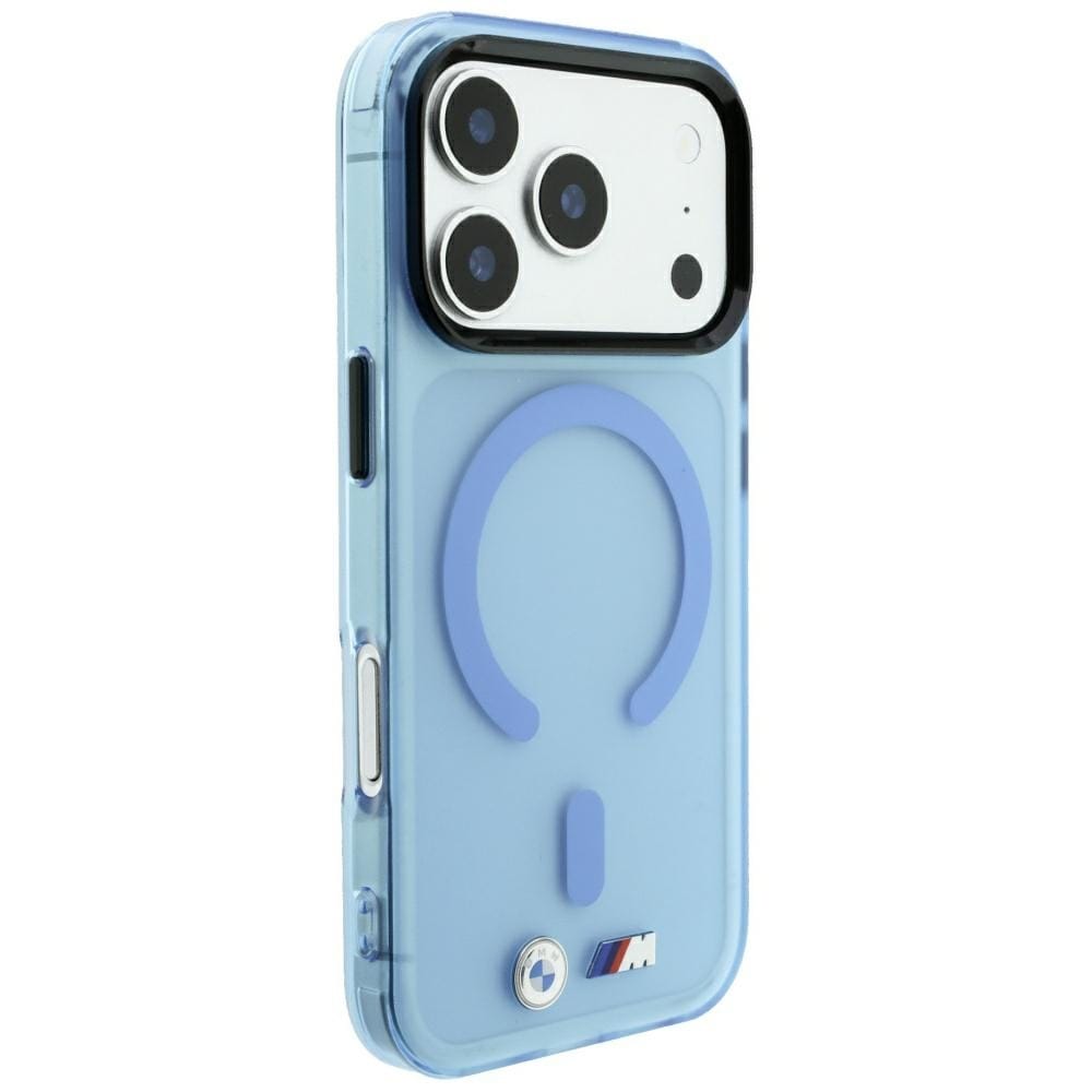 BMW M IML-etui m. frostet metal-logo/-detaljer og MagSafe til iPhone 17 Pro/18 Pro – Blå