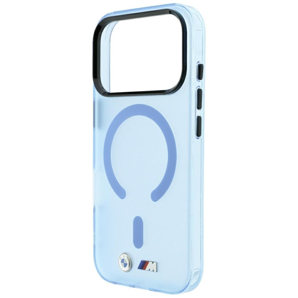 BMW M IML-etui m. frostet metal-logo/-detaljer og MagSafe til iPhone 17 Pro/18 Pro – Blå