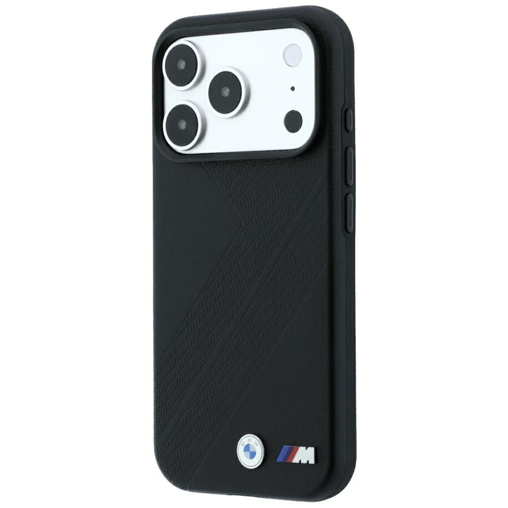 BMW M-dæk, racerbane, metal-logo, MagSafe-etui til iPhone 17 Pro / 18 Pro – Sort