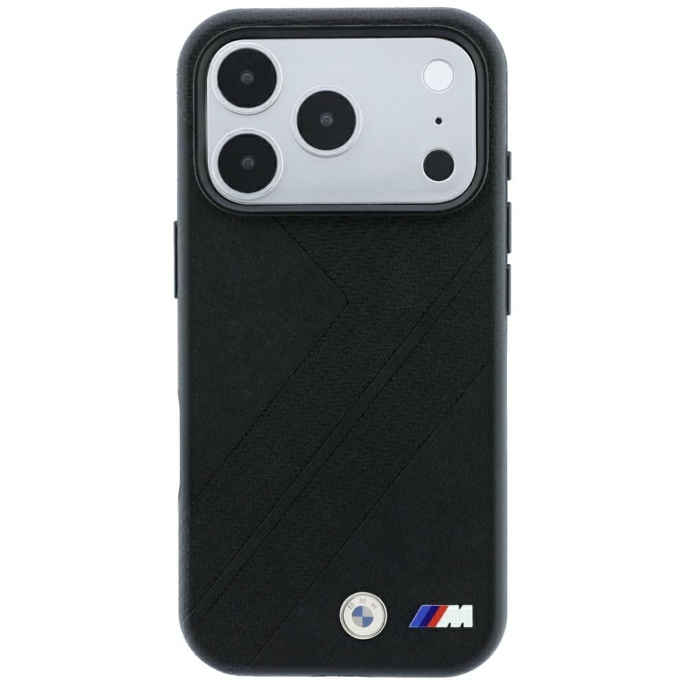 BMW M-dæk, racerbane, metal-logo, MagSafe-etui til iPhone 17 Pro / 18 Pro – Sort