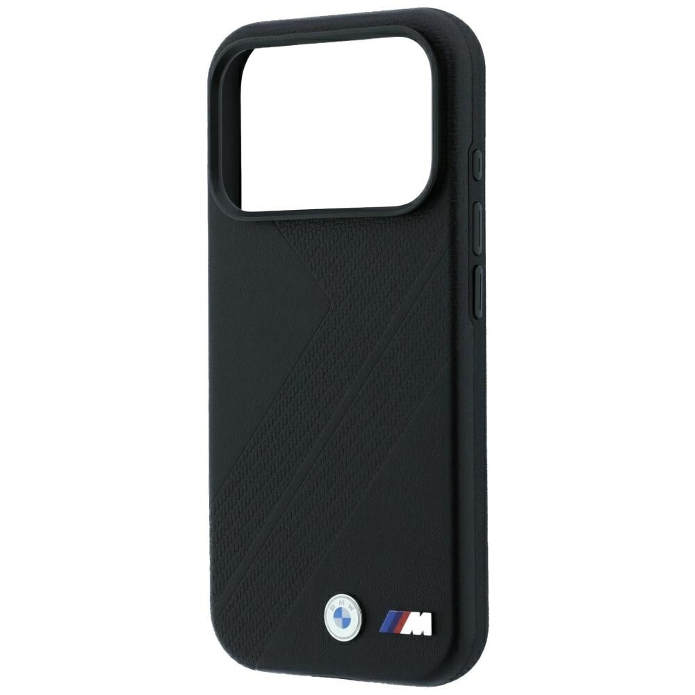 BMW M-dæk, racerbane, metal-logo, MagSafe-etui til iPhone 17 Pro / 18 Pro – Sort
