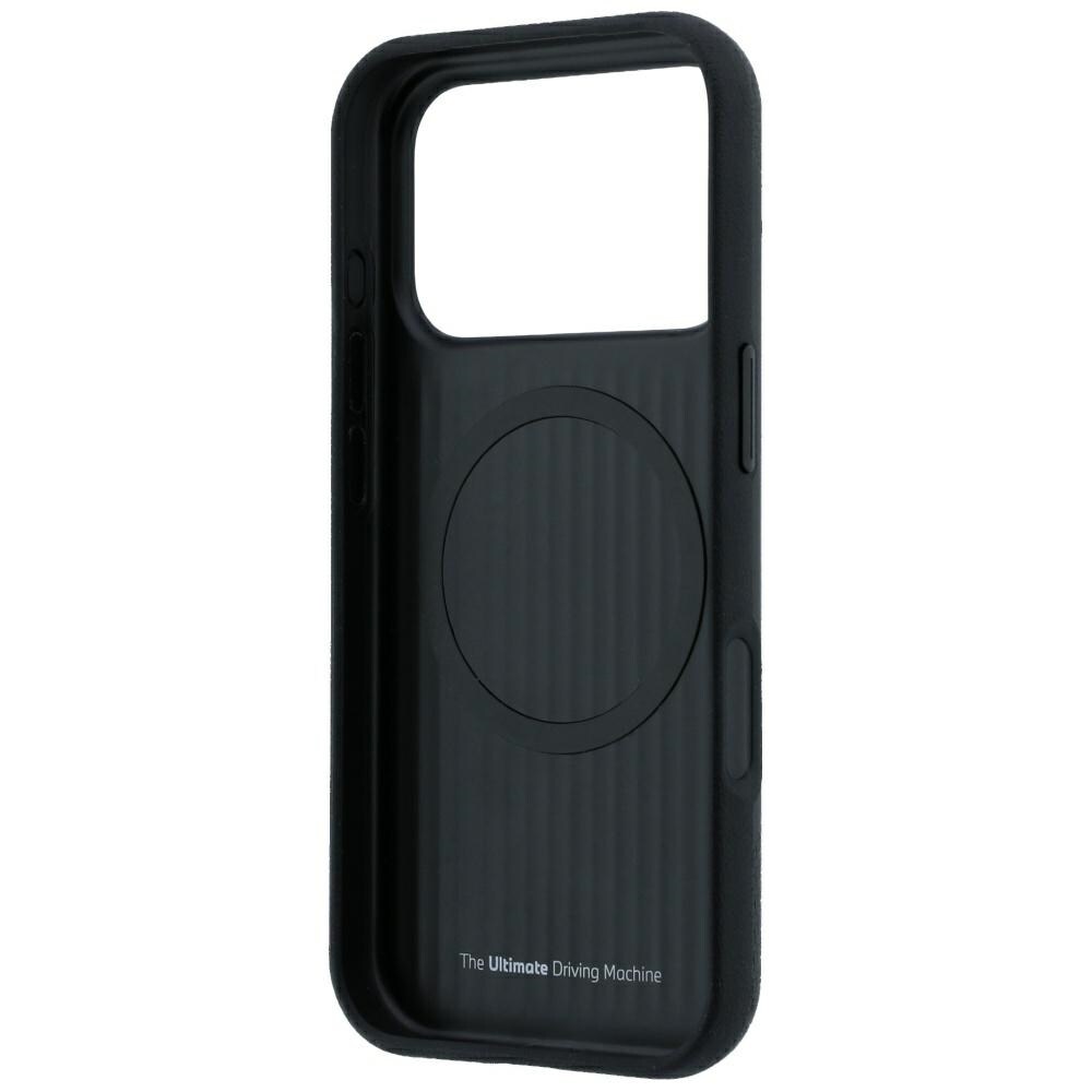 BMW M-dæk, racerbane, metal-logo, MagSafe-etui til iPhone 17 Pro / 18 Pro – Sort