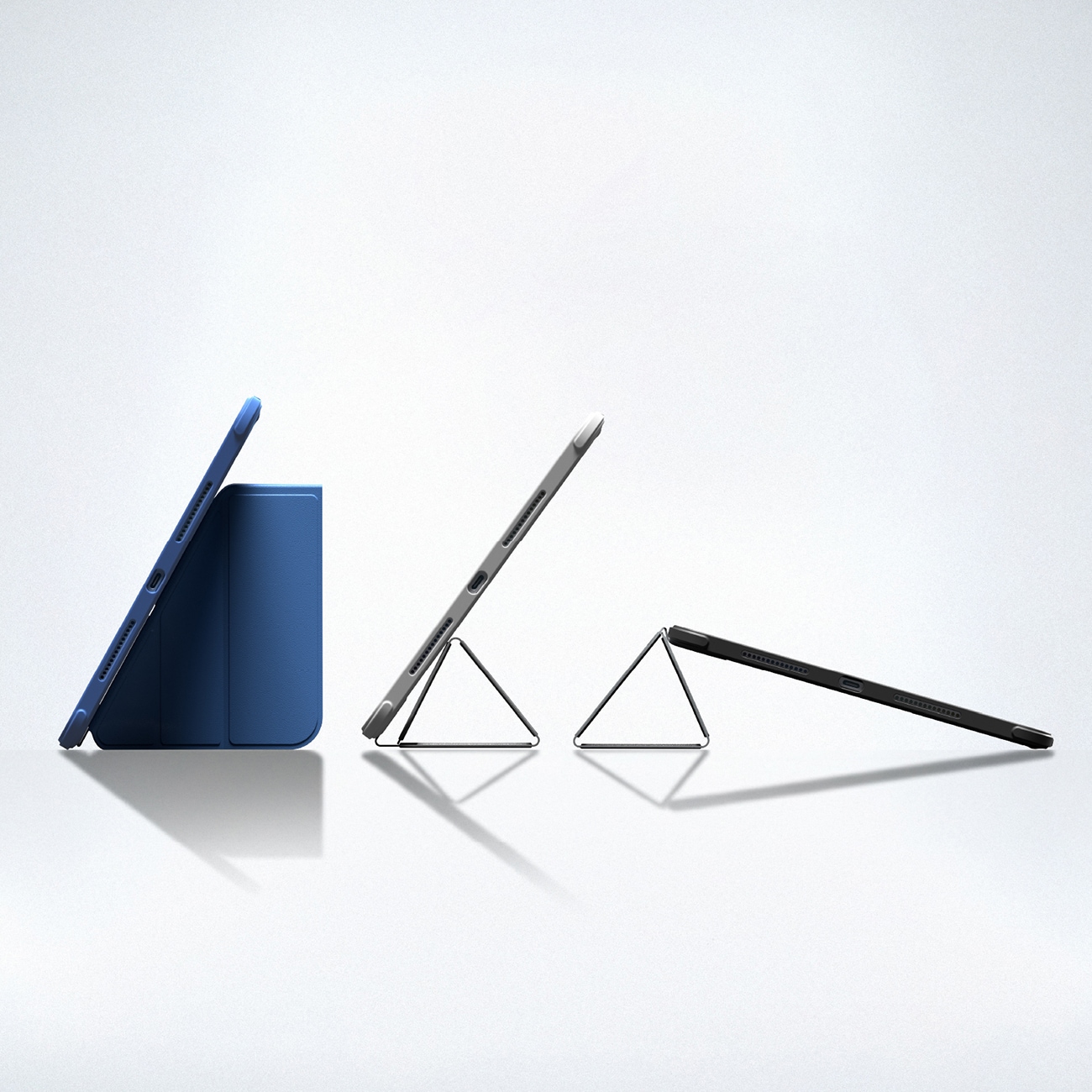 AmazingThing Titan Pro-etui til iPad A16 11" med 720° drejeligt stativ og Pencil-holder – Blå
