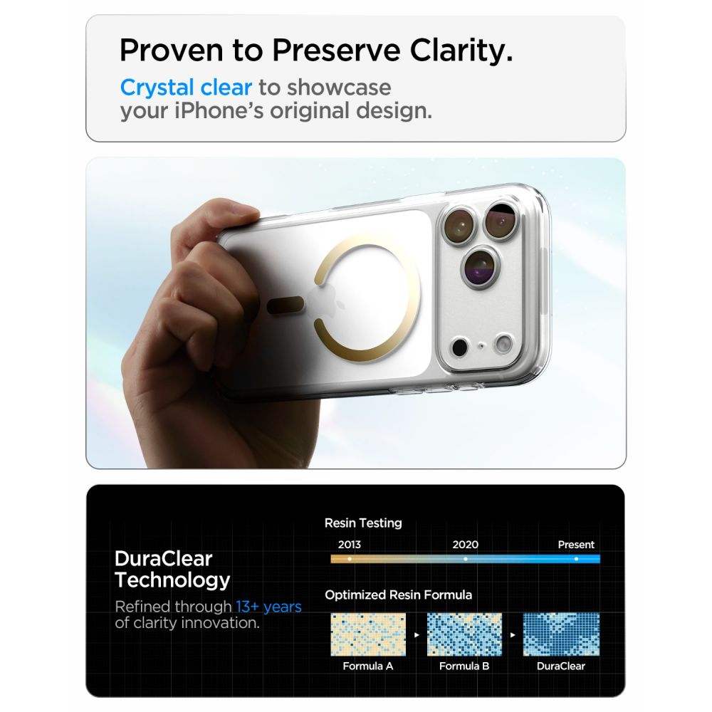 Spigen Ultra Hybrid MagSafe-etui til iPhone 18 Pro Max / 17 Pro Max – Gennemsigtig guld