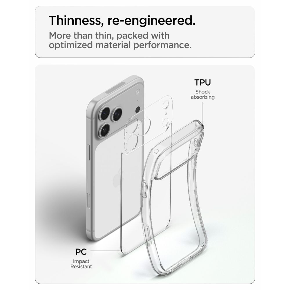 Spigen Ultra Hybrid-etui til iPhone 18 Pro / 17 Pro – gennemsigtigt