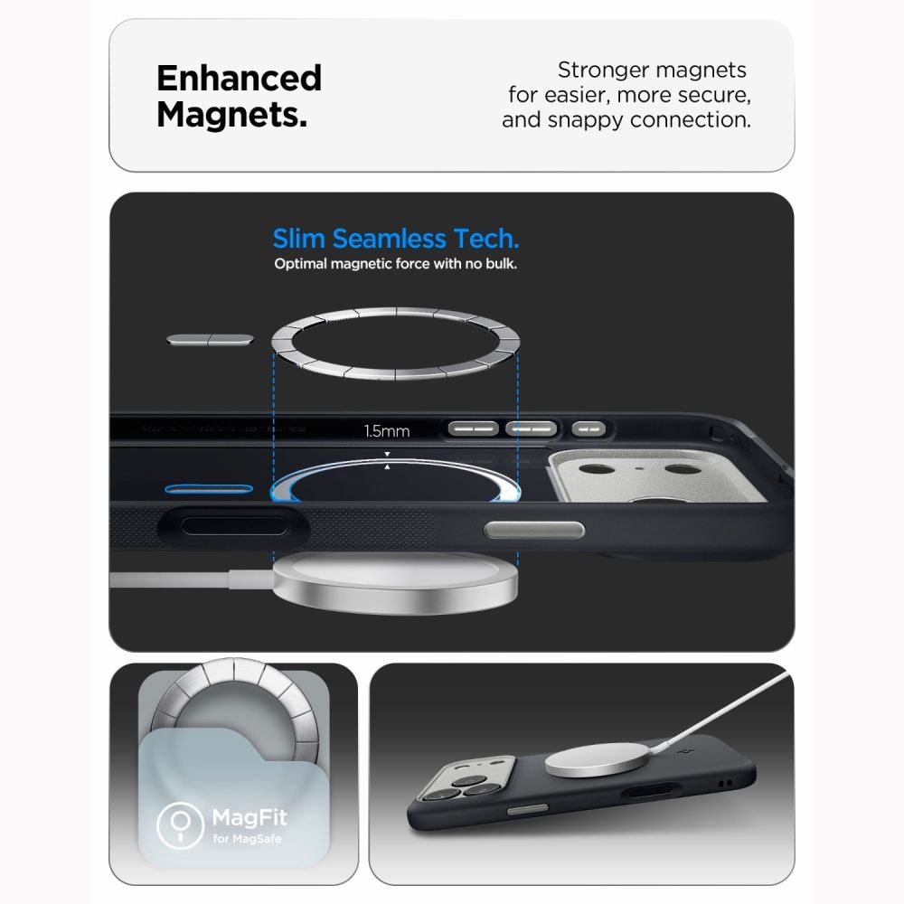 Spigen Nano Pop MagSafe-etui til iPhone 18 Pro / 17 Pro – Sort