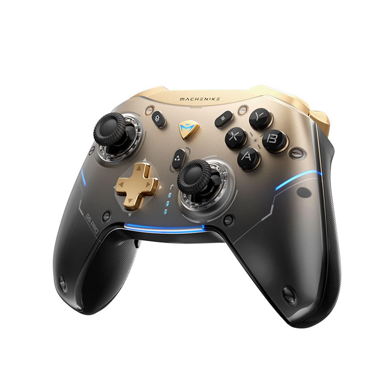 Machenike G5Pro – trådlös flaggskeppsspelkontroll med gyroskop & knappkonfig – svart/guld