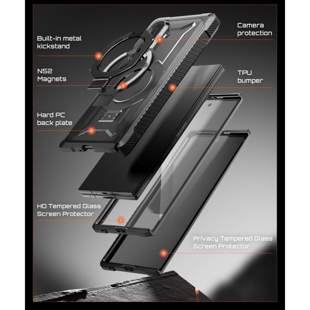 Supcase UB Grip Mag MagSafe 2-sæt etui til Samsung Galaxy Z Fold 8 – Sort