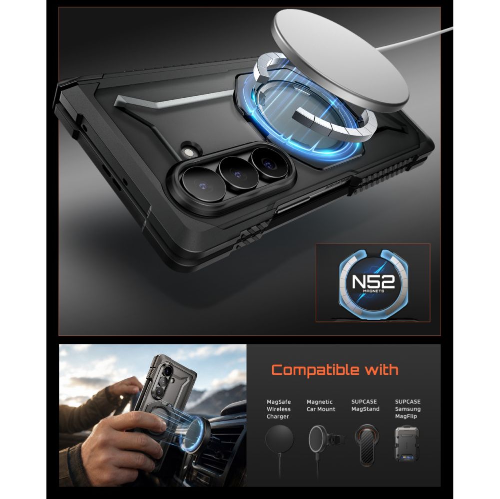 Supcase UB Grip Mag MagSafe 2-sæt etui til Samsung Galaxy Z Fold 8 – Sort