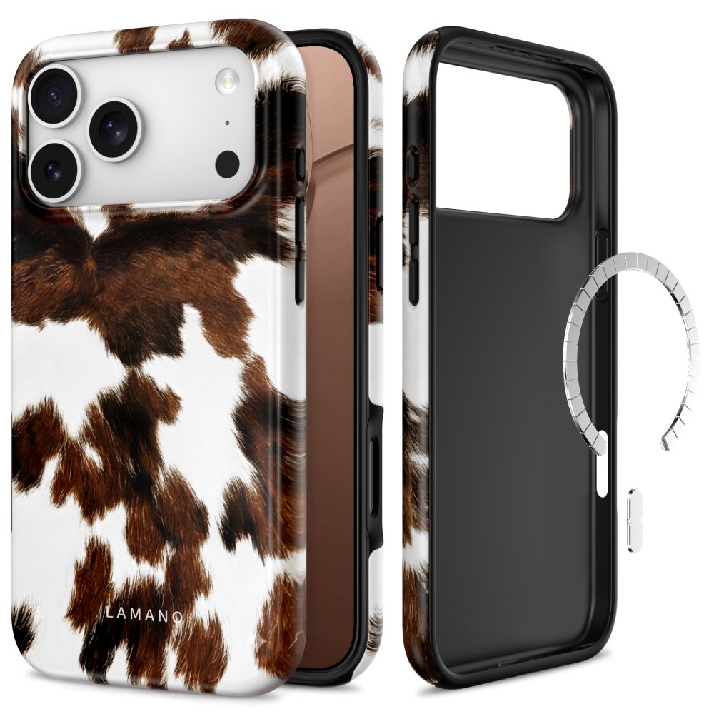 Tech-Protect Lamano MagSafe-fodral för iPhone 18 Pro / 17 Pro – vitt och brunt