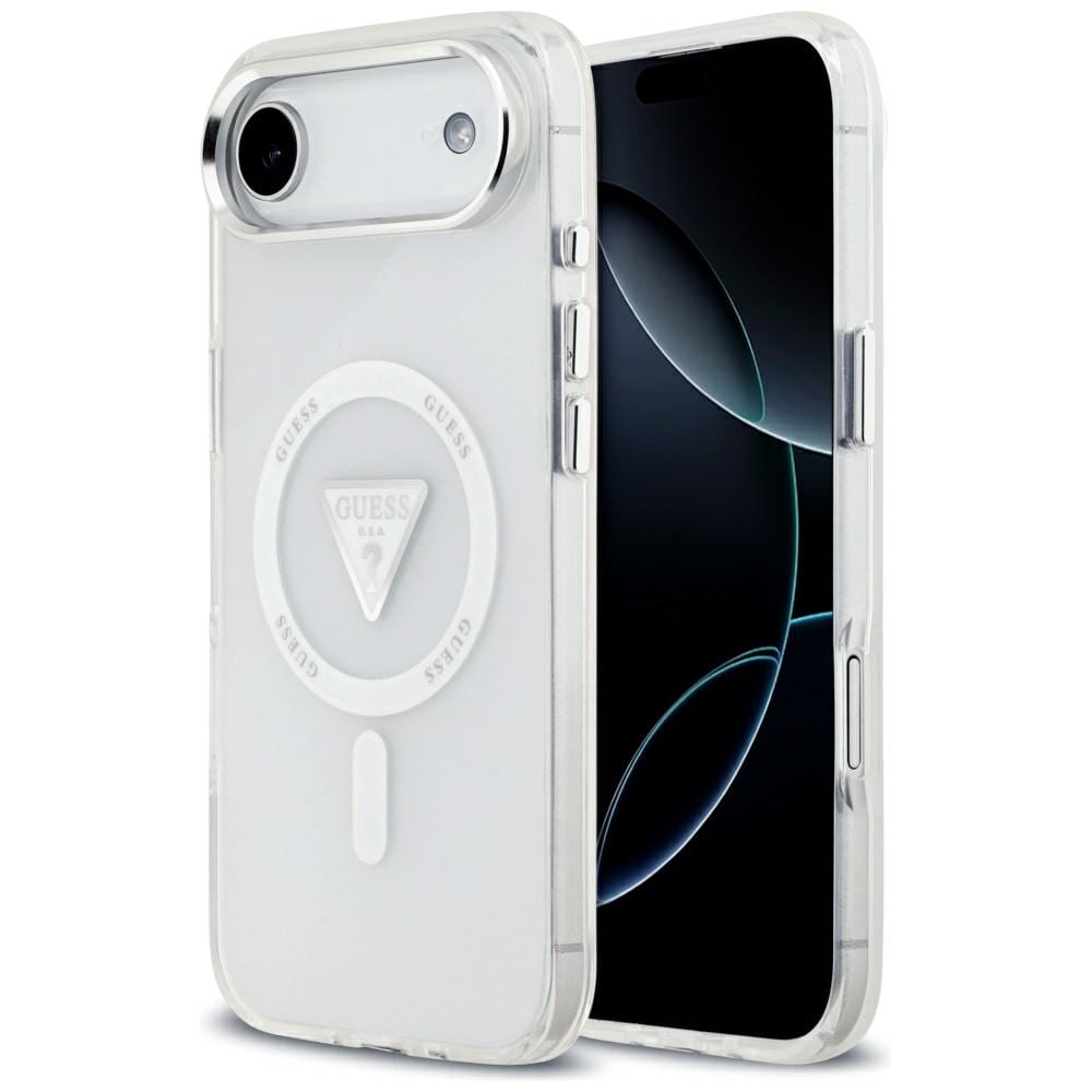 Guess IML-fodral med gradientmönster och triangel-logotyp, MagSafe för iPhone Air – genomskinligt