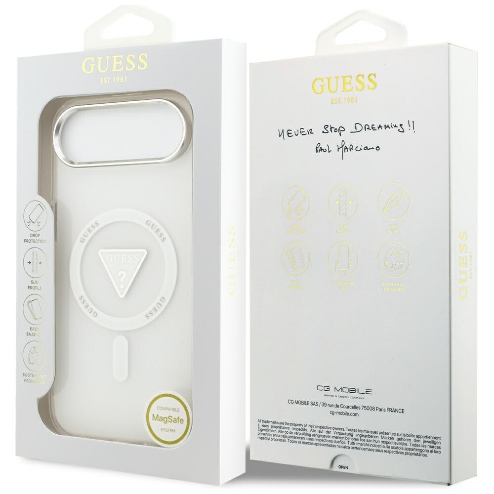 Guess IML-etui med gradient-trekantlogo og MagSafe til iPhone Air – gennemsigtigt