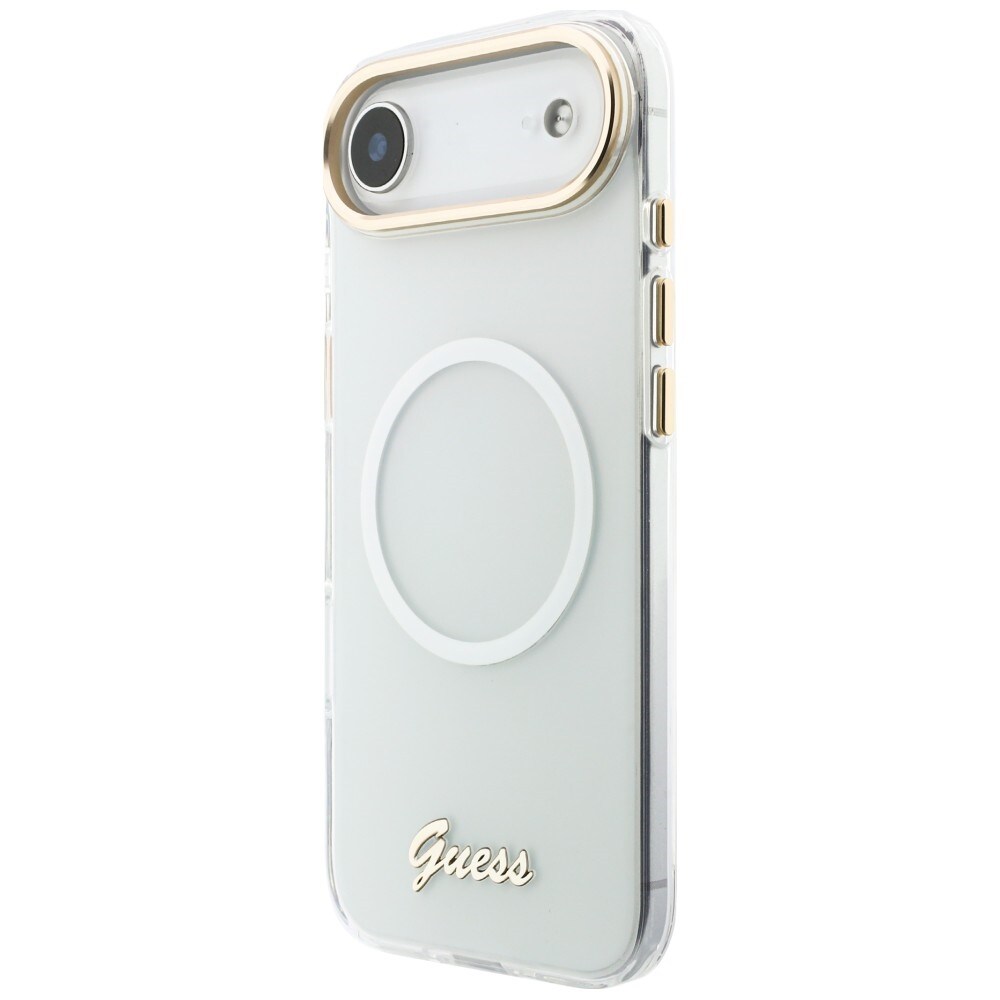 Guess IML Gradient Script Metal MagSafe-etui til iPhone Air – hvid