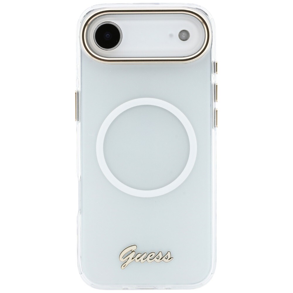 Guess IML Gradient Script Metal MagSafe-etui til iPhone Air – hvid