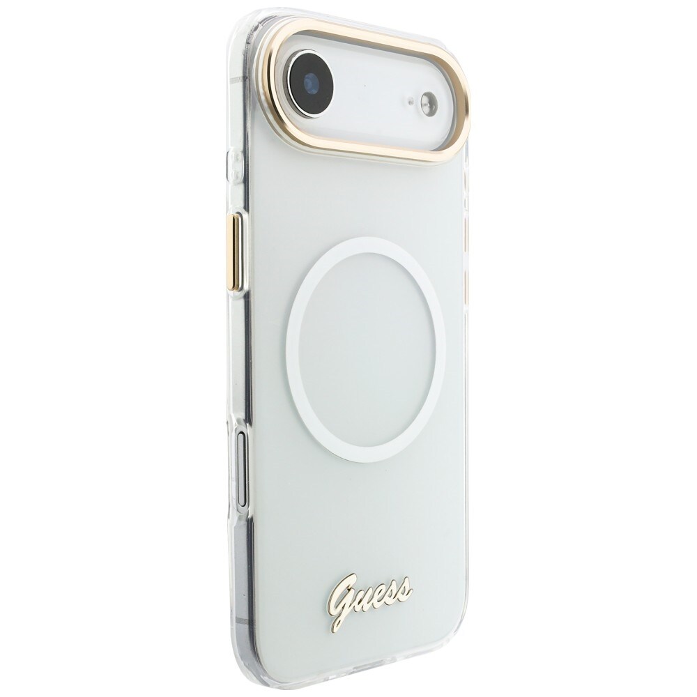 Guess IML Gradient Script Metal MagSafe-etui til iPhone Air – hvid