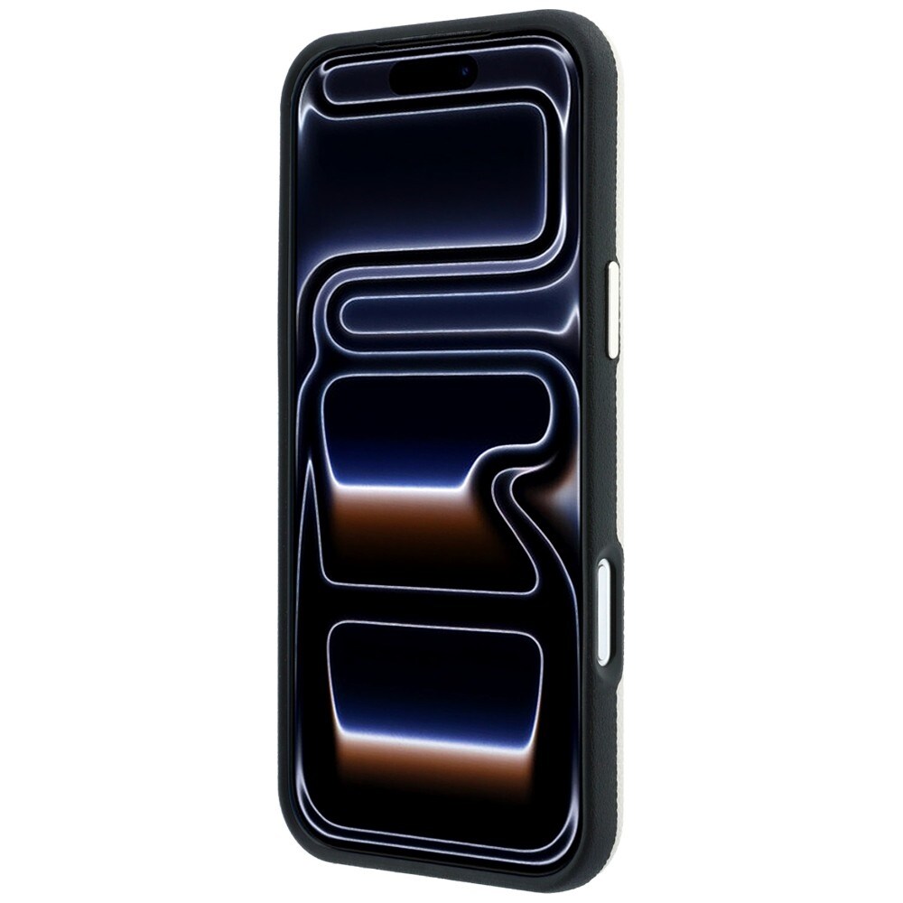 Guess MagSafe-etui med struktureret overflade, strass-sten og logo til iPhone 18/17 Pro Max – beige
