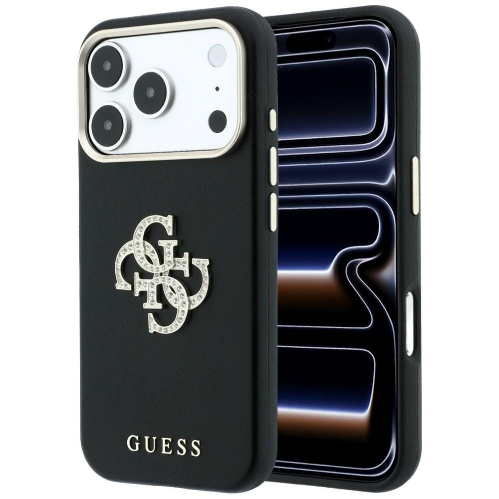 Guess Smooth & Big Strass Logo-fodral för iPhone 18 Pro / 17 Pro – Svart