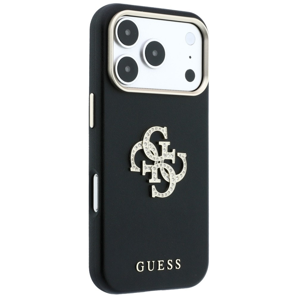 Guess Smooth & Big Strass Logo-etui til iPhone 18 Pro / 17 Pro – Sort