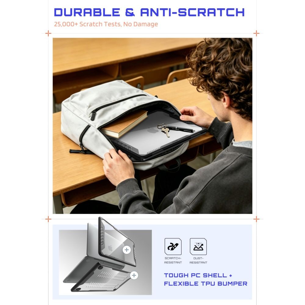 Supcase Unicorn Beetle Pro-etui til MacBook Neo 13" 2026 – Klar sort
