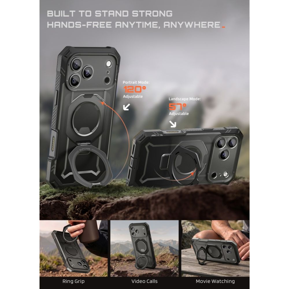 Supcase Grip Pro Mag MagSafe-etui til iPhone 18 Pro Max / 17 Pro Max – Sort